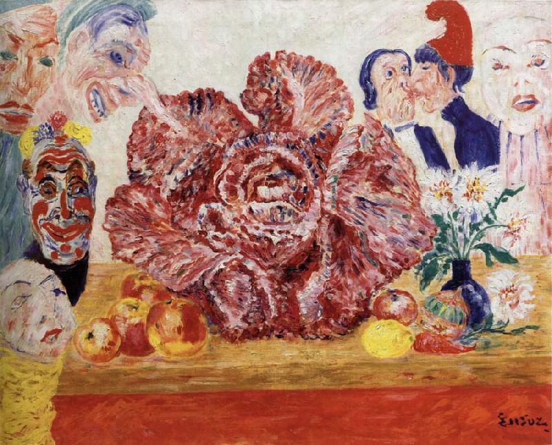 James Ensor Red Cabbage and Masks oil painting picture